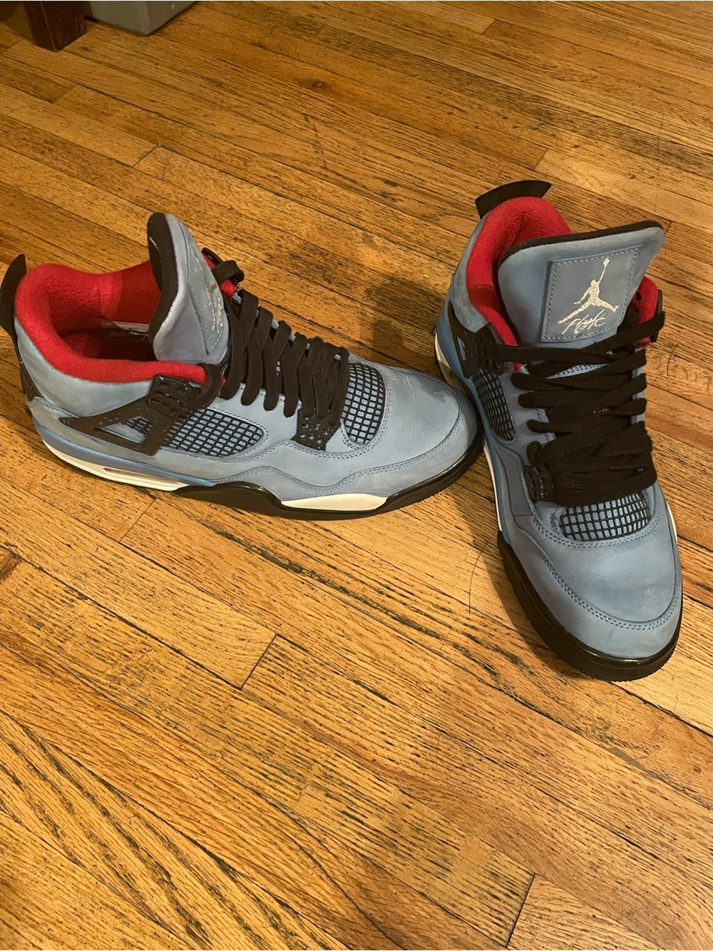 Jordan Men’s Travis Scott Sneakers - Light Blue/Black/Red Accents - Picture 2 of 5